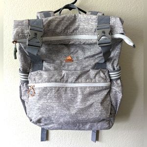 Adidas Yola III Backpack Bag Charcoal Gray Rose Gold Detail.